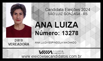 Candidato ANA LUIZA 2024 - SÃO LUIZ GONZAGA - Eleições