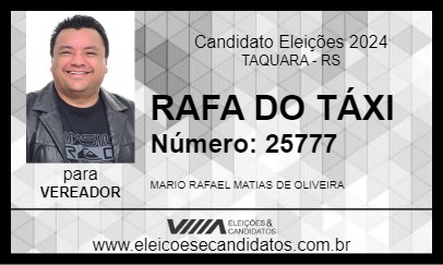 Candidato RAFA DO TÁXI 2024 - TAQUARA - Eleições