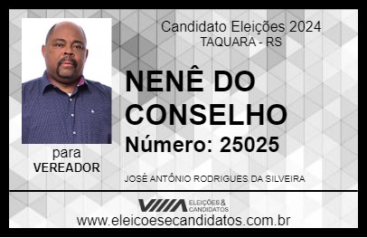 Candidato NENÊ DO CONSELHO 2024 - TAQUARA - Eleições