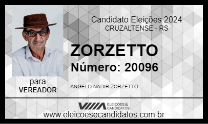 Candidato ZORZETTO 2024 - CRUZALTENSE - Eleições