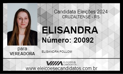 Candidato ELISANDRA 2024 - CRUZALTENSE - Eleições