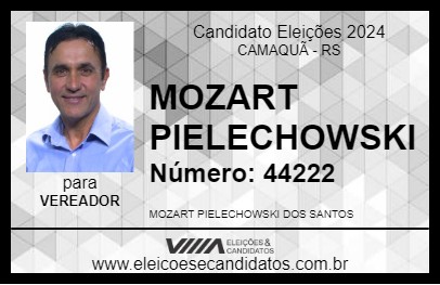 Candidato MOZART PIELECHOWSKI 2024 - CAMAQUÃ - Eleições