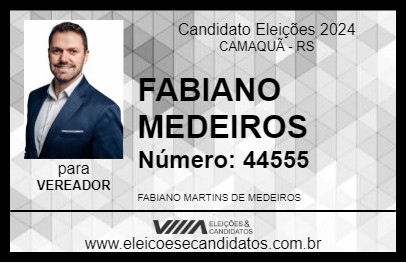 Candidato FABIANO MEDEIROS 2024 - CAMAQUÃ - Eleições