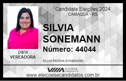 Candidato SILVIA SONEMANN 2024 - CAMAQUÃ - Eleições