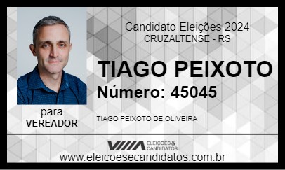 Candidato TIAGO PEIXOTO 2024 - CRUZALTENSE - Eleições