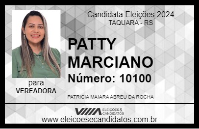 Candidato PATTY MARCIANO 2024 - TAQUARA - Eleições