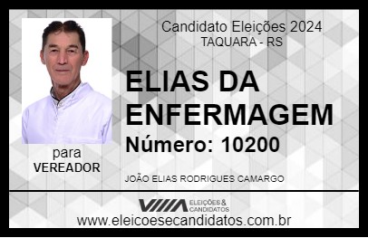 Candidato ELIAS DA ENFERMAGEM 2024 - TAQUARA - Eleições