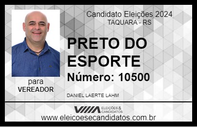 Candidato PRETO DO ESPORTE 2024 - TAQUARA - Eleições