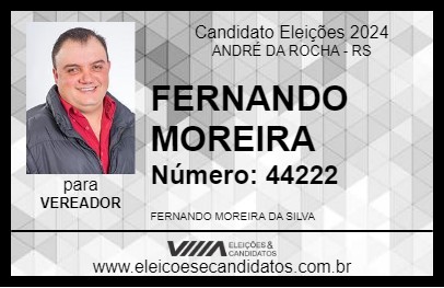 Candidato FERNANDO MOREIRA 2024 - ANDRÉ DA ROCHA - Eleições