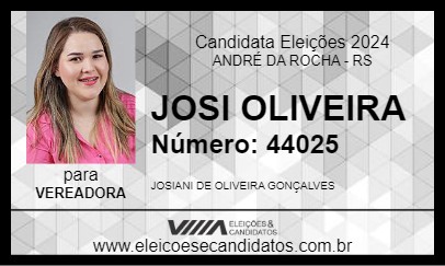 Candidato JOSI OLIVEIRA 2024 - ANDRÉ DA ROCHA - Eleições