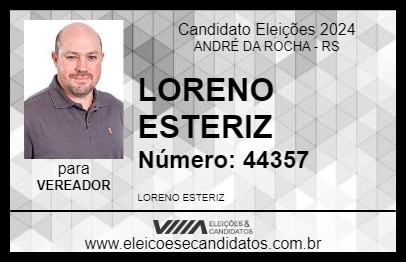 Candidato LORENO ESTERIZ 2024 - ANDRÉ DA ROCHA - Eleições