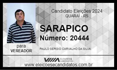 Candidato SARAPICO 2024 - QUARAÍ - Eleições