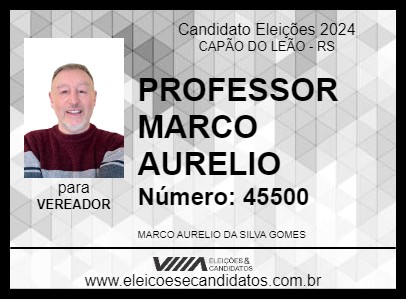 Candidato PROFESSOR MARCO AURELIO 2024 - CAPÃO DO LEÃO - Eleições