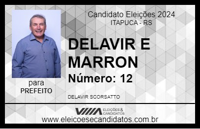 Candidato DELAVIR 2024 - ITAPUCA - Eleições