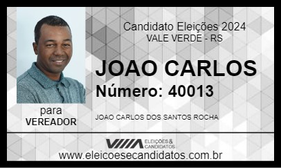 Candidato JOAO CARLOS 2024 - VALE VERDE - Eleições