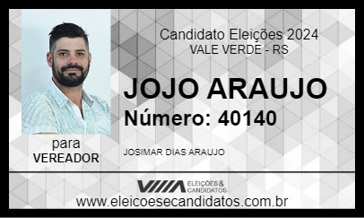 Candidato JOJO ARAUJO 2024 - VALE VERDE - Eleições