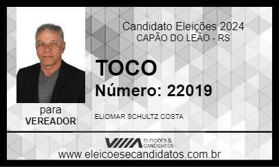 Candidato TOCO 2024 - CAPÃO DO LEÃO - Eleições