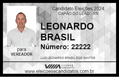 Candidato LEONARDO BRASIL 2024 - CAPÃO DO LEÃO - Eleições