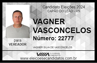 Candidato VAGNER VASCONCELOS 2024 - CAPÃO DO LEÃO - Eleições