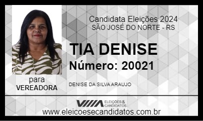 Candidato TIA DENISE 2024 - SÃO JOSÉ DO NORTE - Eleições