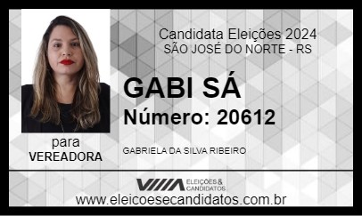 Candidato GABI SÁ 2024 - SÃO JOSÉ DO NORTE - Eleições