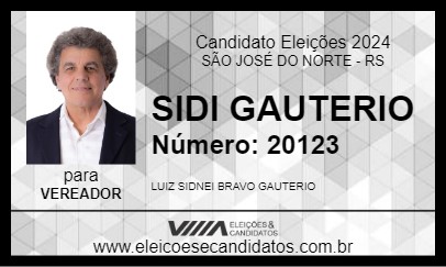 Candidato SIDI GAUTERIO 2024 - SÃO JOSÉ DO NORTE - Eleições