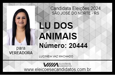 Candidato LU DOS ANIMAIS 2024 - SÃO JOSÉ DO NORTE - Eleições