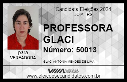 Candidato PROFESSORA GLACI 2024 - JÓIA - Eleições