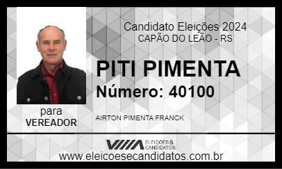 Candidato PITI PIMENTA 2024 - CAPÃO DO LEÃO - Eleições