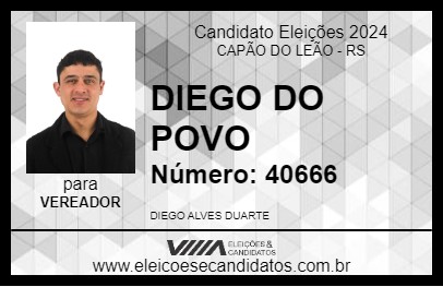 Candidato DIEGO DO POVO 2024 - CAPÃO DO LEÃO - Eleições