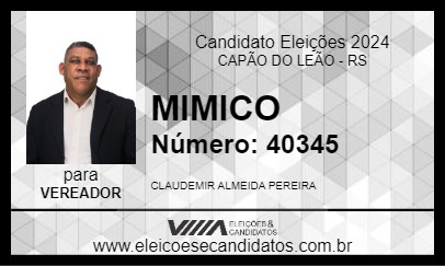 Candidato MIMICO 2024 - CAPÃO DO LEÃO - Eleições