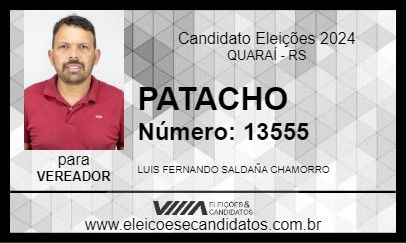 Candidato PATACHO 2024 - QUARAÍ - Eleições