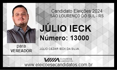 Candidato JÚLIO IECK 2024 - SÃO LOURENÇO DO SUL - Eleições