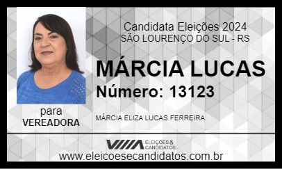 Candidato MÁRCIA LUCAS 2024 - SÃO LOURENÇO DO SUL - Eleições