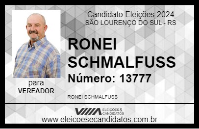 Candidato RONEI SCHMALFUSS 2024 - SÃO LOURENÇO DO SUL - Eleições