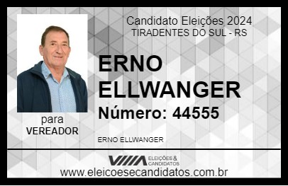 Candidato ERNO ELLWANGER 2024 - TIRADENTES DO SUL - Eleições