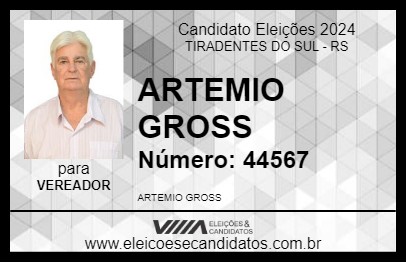 Candidato ARTEMIO GROSS 2024 - TIRADENTES DO SUL - Eleições