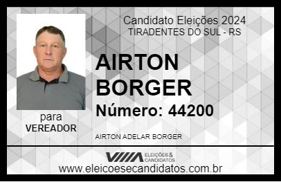 Candidato AIRTON BORGER 2024 - TIRADENTES DO SUL - Eleições