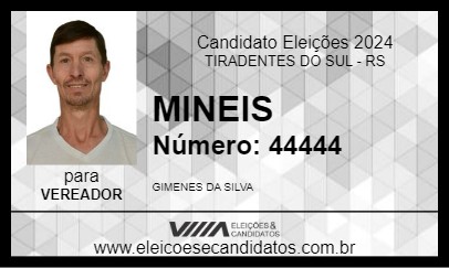 Candidato MINEIS 2024 - TIRADENTES DO SUL - Eleições