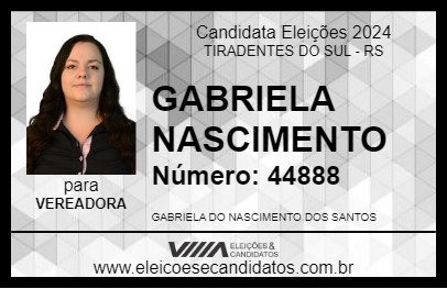 Candidato GABRIELA NASCIMENTO 2024 - TIRADENTES DO SUL - Eleições