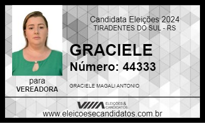 Candidato GRACIELE 2024 - TIRADENTES DO SUL - Eleições