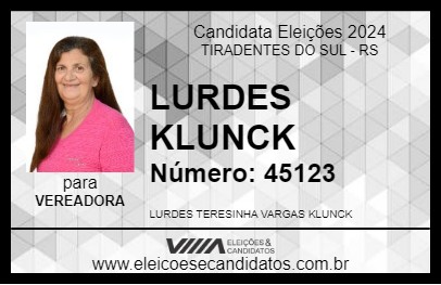 Candidato LURDES KLUNCK 2024 - TIRADENTES DO SUL - Eleições