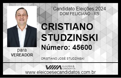 Candidato CRISTIANO STUDZINSKI 2024 - DOM FELICIANO - Eleições