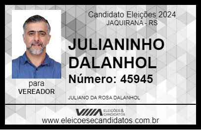 Candidato JULIANINHO DALANHOL 2024 - JAQUIRANA - Eleições