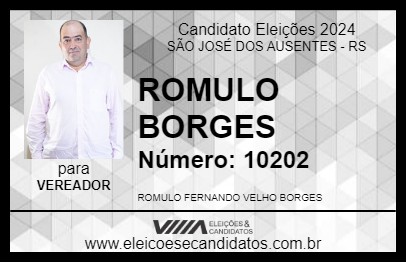 Candidato ROMULO BORGES 2024 - SÃO JOSÉ DOS AUSENTES - Eleições