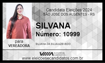 Candidato SILVANA 2024 - SÃO JOSÉ DOS AUSENTES - Eleições