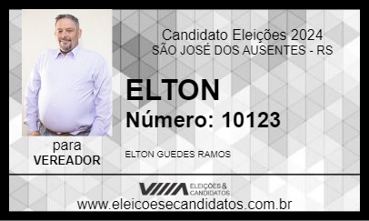 Candidato ELTON 2024 - SÃO JOSÉ DOS AUSENTES - Eleições