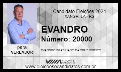 Candidato EVANDRO RIBEIRO 2024 - XANGRI-LÁ - Eleições