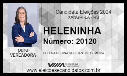 Candidato HELENA BEMFICA 2024 - XANGRI-LÁ - Eleições