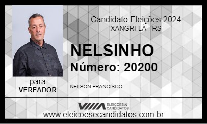 Candidato NELSINHO 2024 - XANGRI-LÁ - Eleições